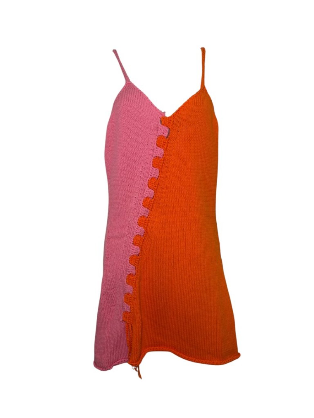 Tach Clothing Maribel Knit Mini Dress Pink Orange Colorblock NWT M - Picture 2 of 6